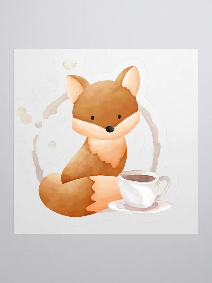 Coffee with Peach | Kiss Cut Sticker product image (1)