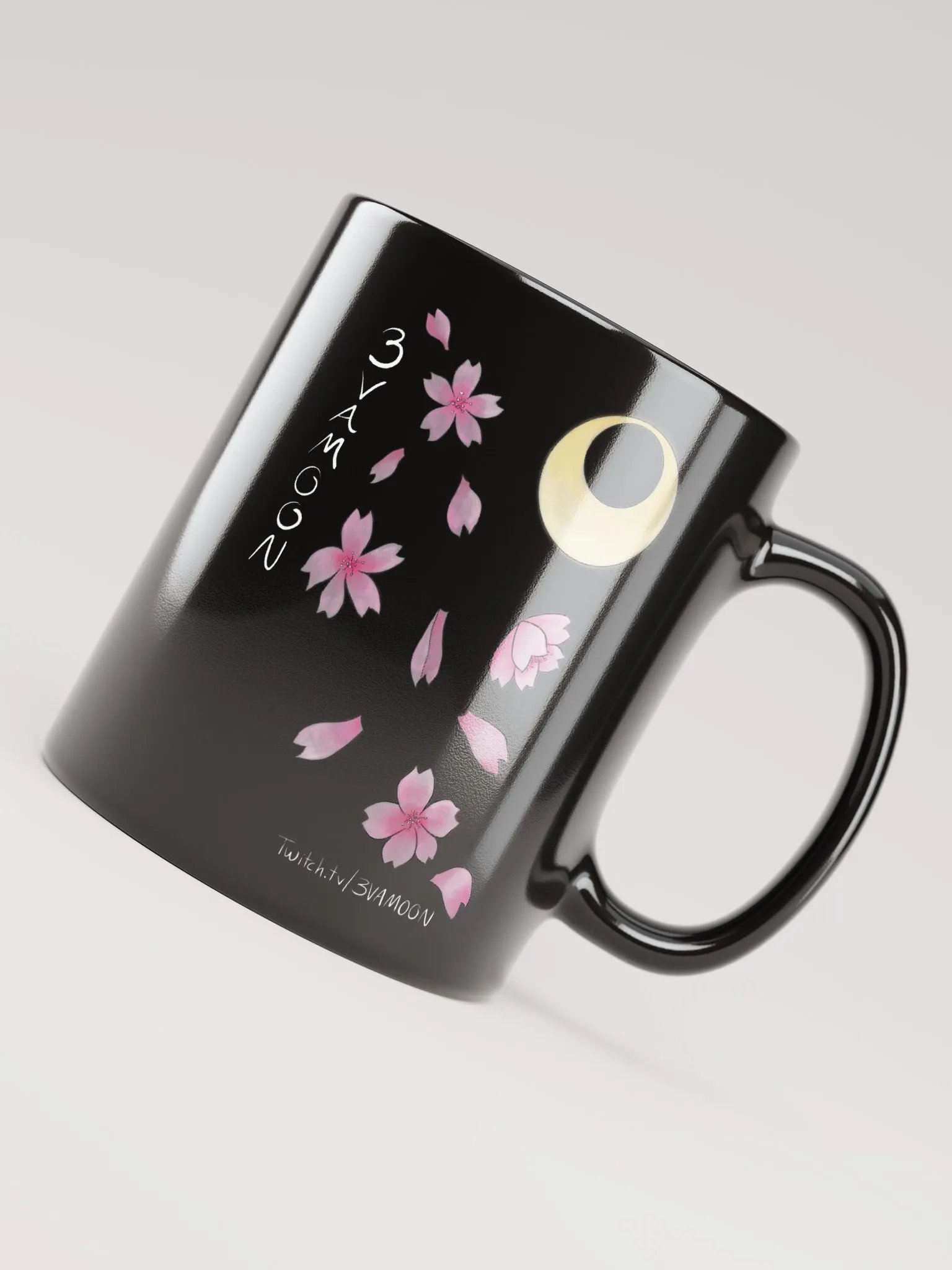 Sakura Moon black mug product image (3)
