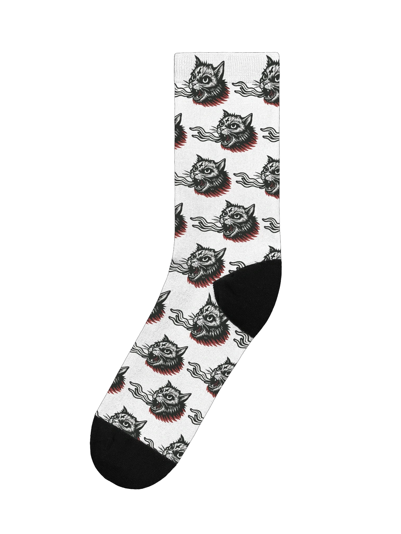 Flame cat Pattern Socks product image (1)
