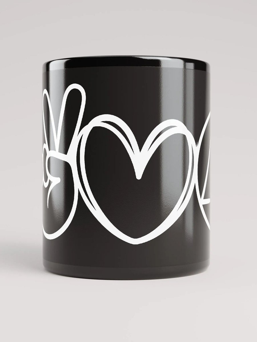Peace Love Serenity AA symbol Black Mug product image (10)