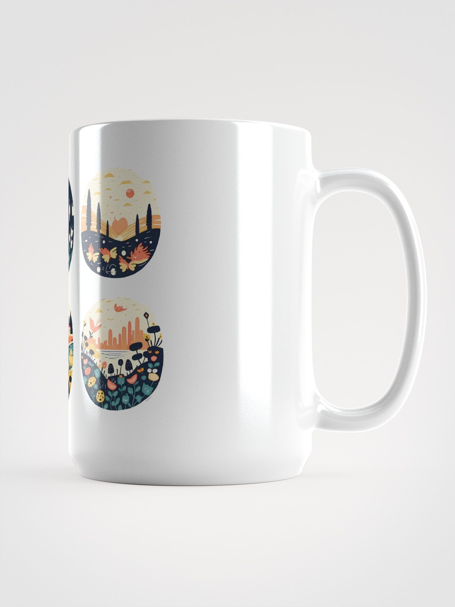 Whimsical Nature Scenes Collection | Vibrant Circular Art Prints product image (1)