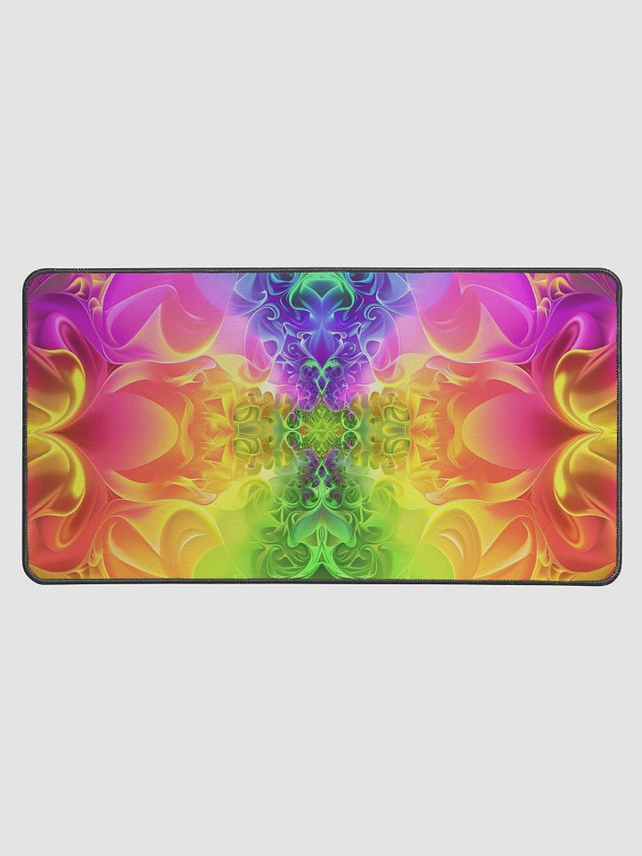 Neon Fractal Desk Mat - Illuminate Your Space product image (1)