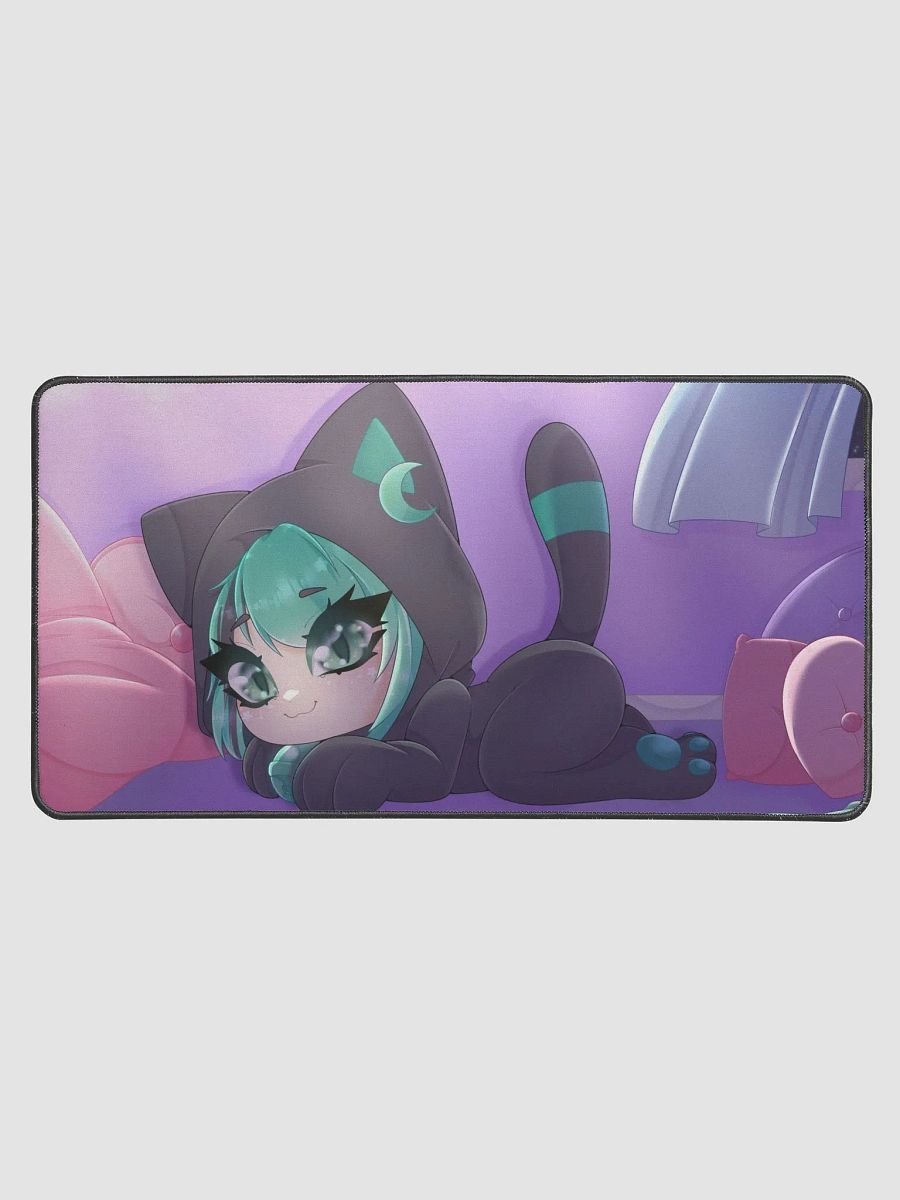 Sleepy Eepy Kitty Mintzey Desk Mat [Dark Mode] product image (1)