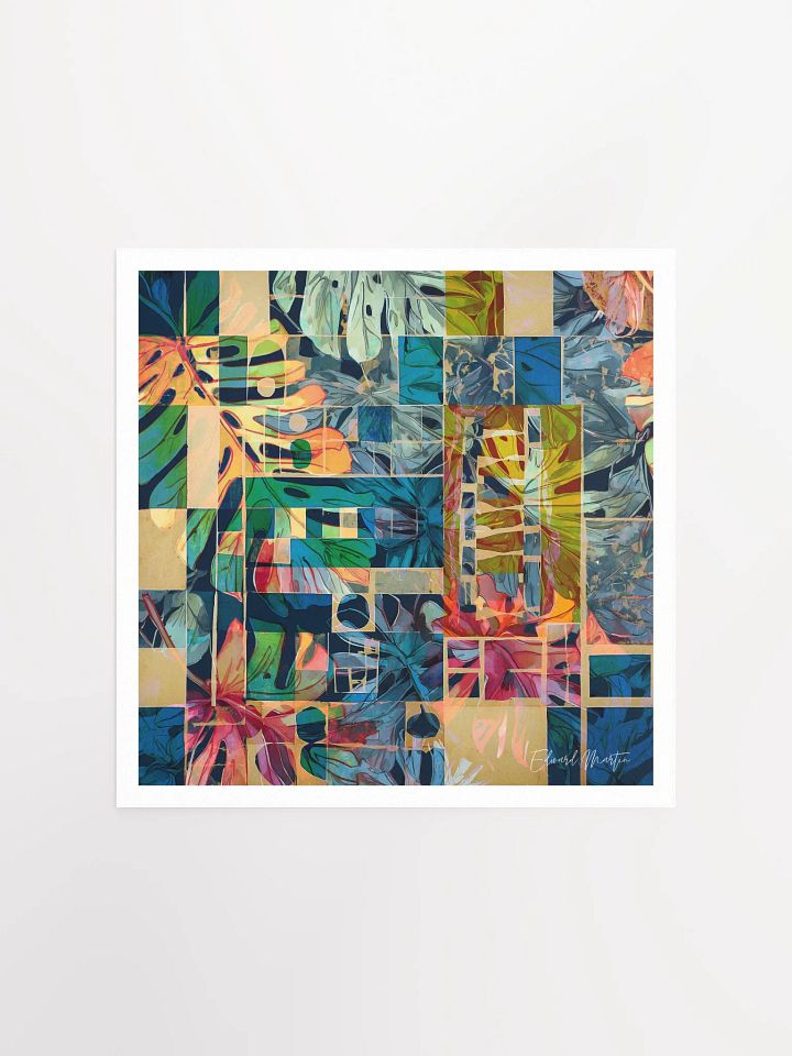 'Textural Tropics' Mixed Media Collage by Edward Martin : Vibrant Matte Poster Print product image (2)