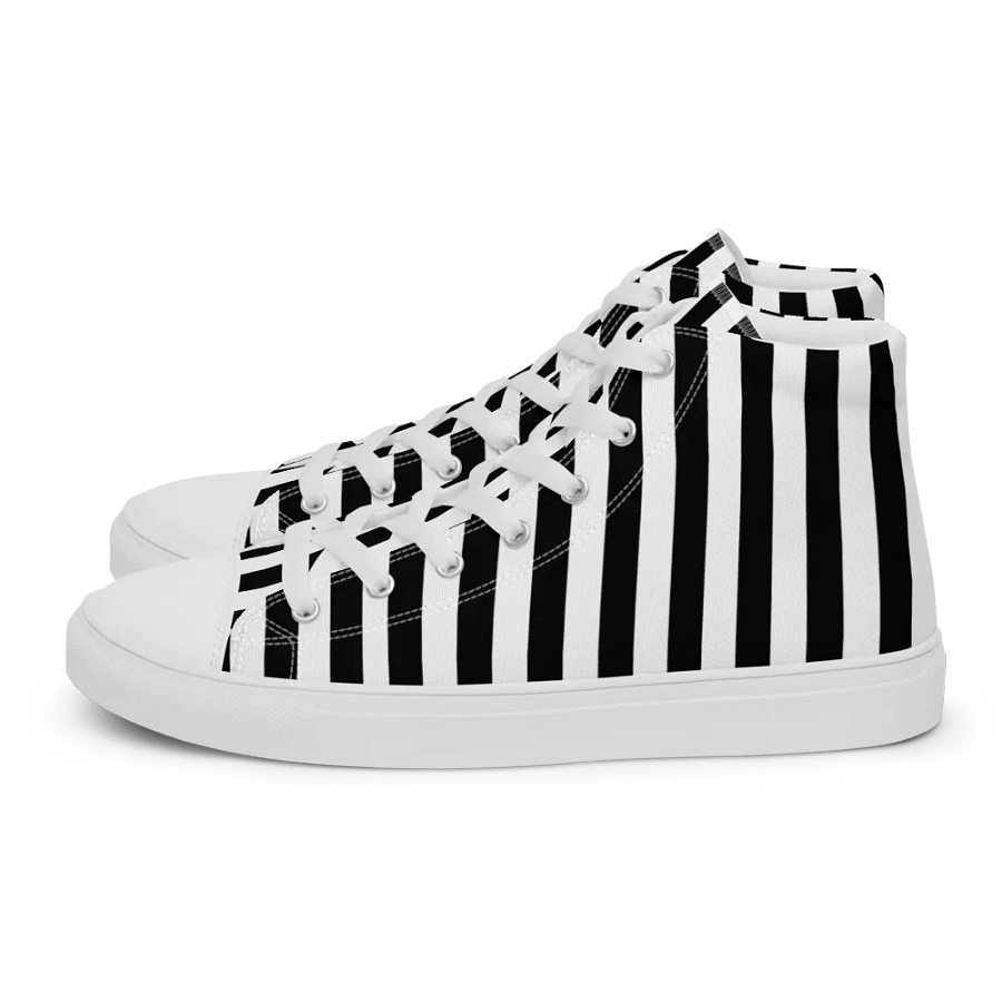Women's Black And White Striped High Tops product image (3)