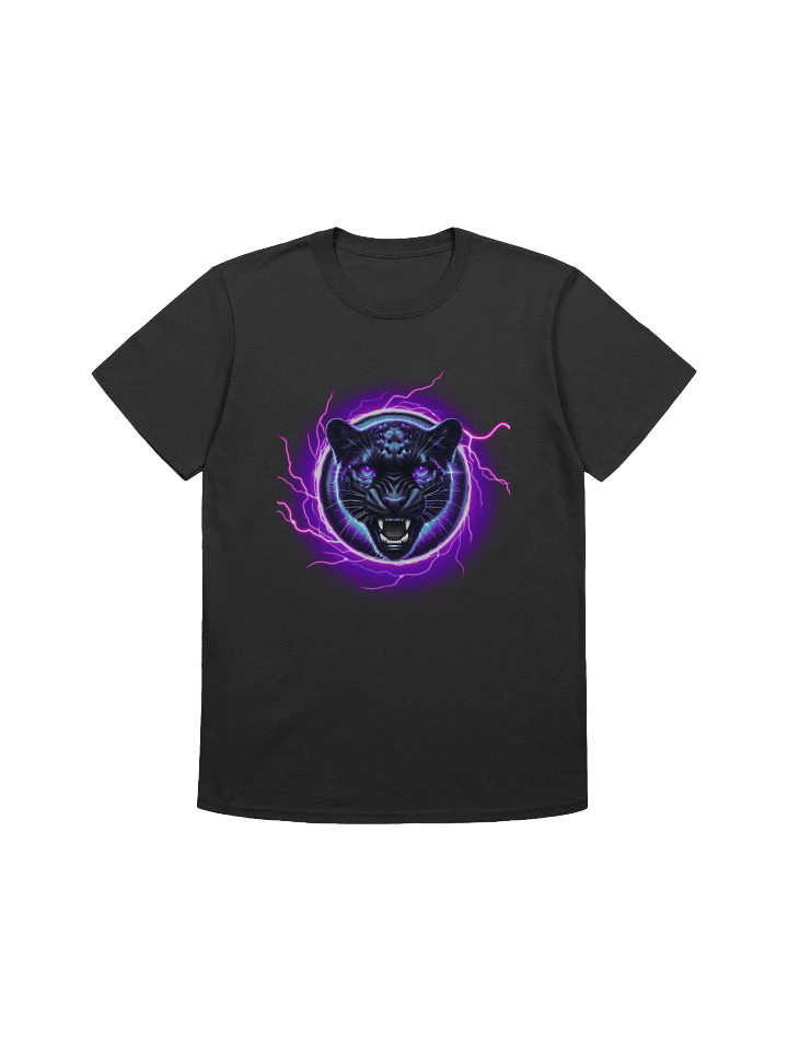 Electronic Neon purple Black jaguar Badge (Unisex Black T-Shirt) product image (1)