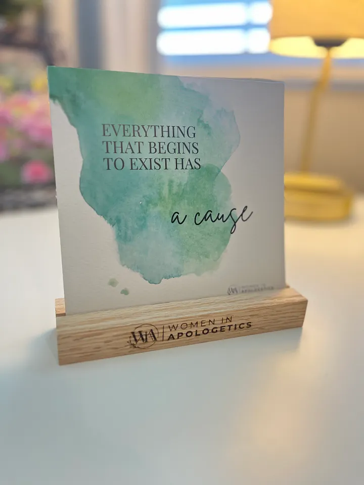 Four Apologetics Display Cards with Handmade WIA Wood Holder product image (1)