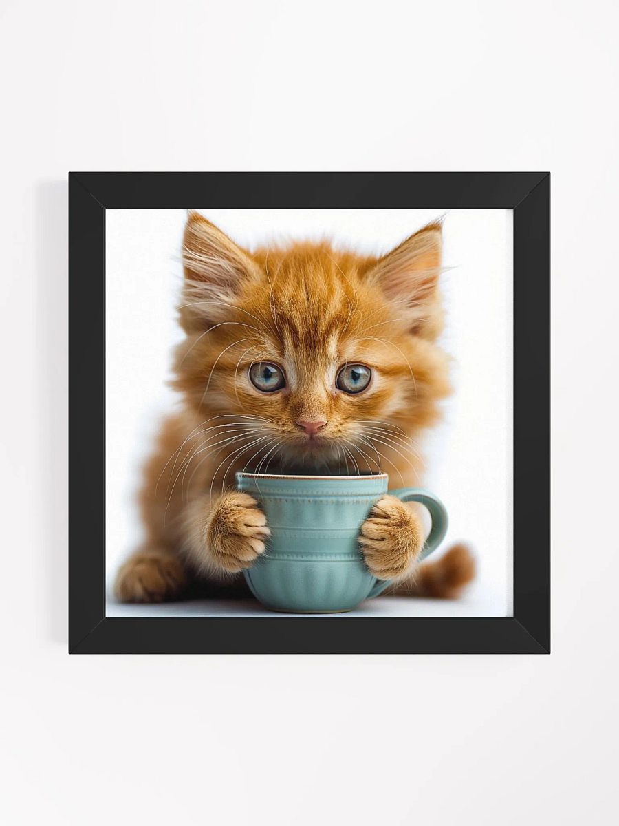Coffee Lover Cute Orange Kitten Art product image (1)