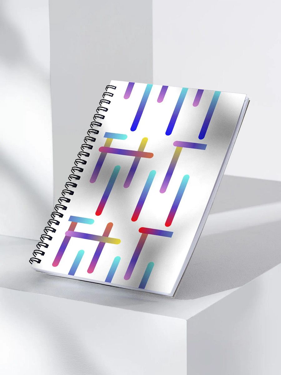 Multi-colored Neon Strips Pattern Spiral Notebook product image (3)