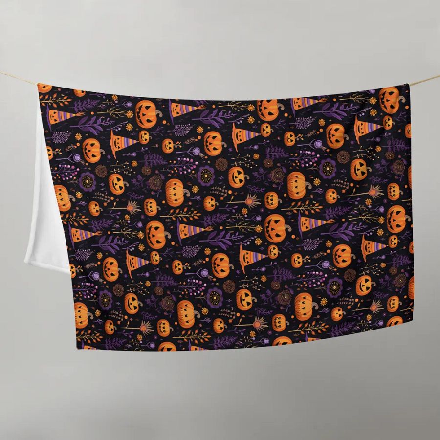 Black And Purple Halloween Blanket product image (9)