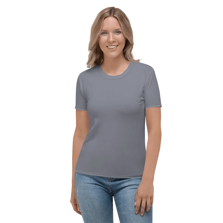 Plain Cool Medium Gray Light Summer Women's Crewneck Polyester Heavyweight Premium T-Shirt by Treasure Pie product image (1)