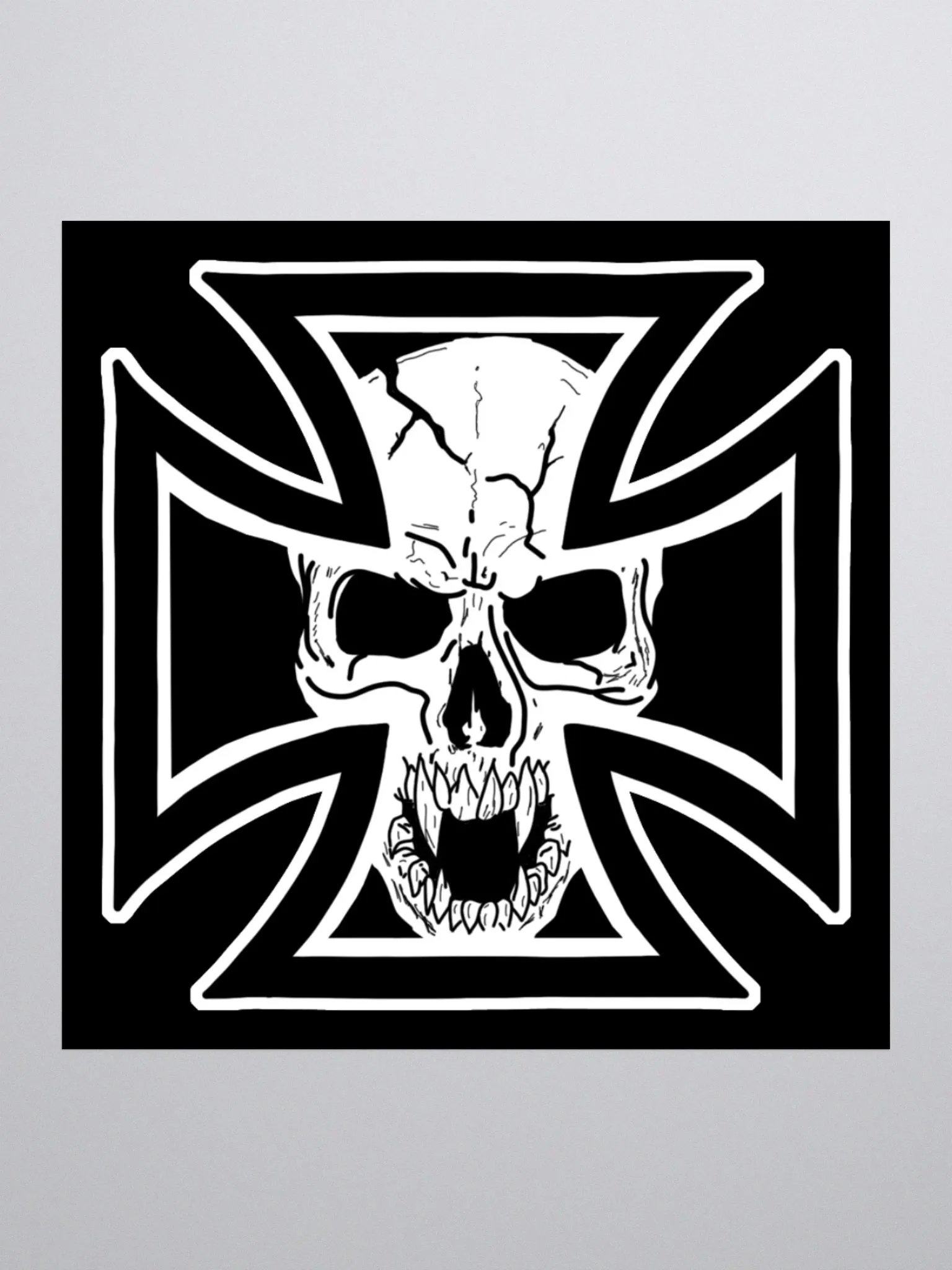 Maltese cross and skull sticker product image (3)
