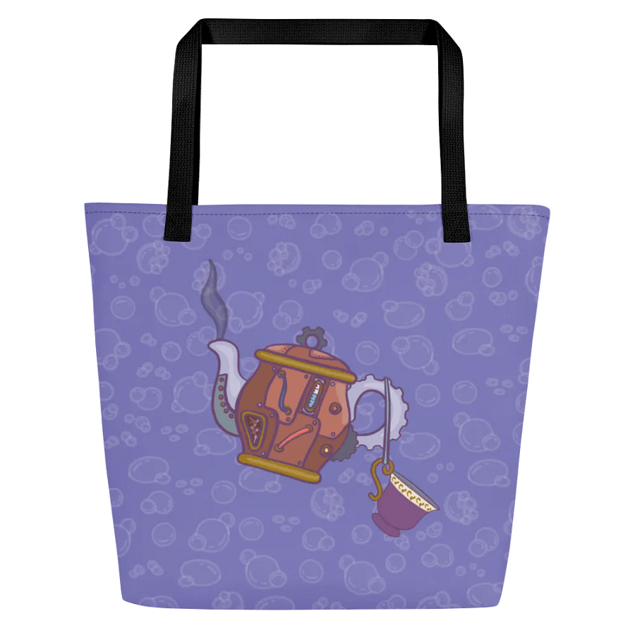 Time for Tea - Steampunk - Purple Large Tote Bag product image (2)