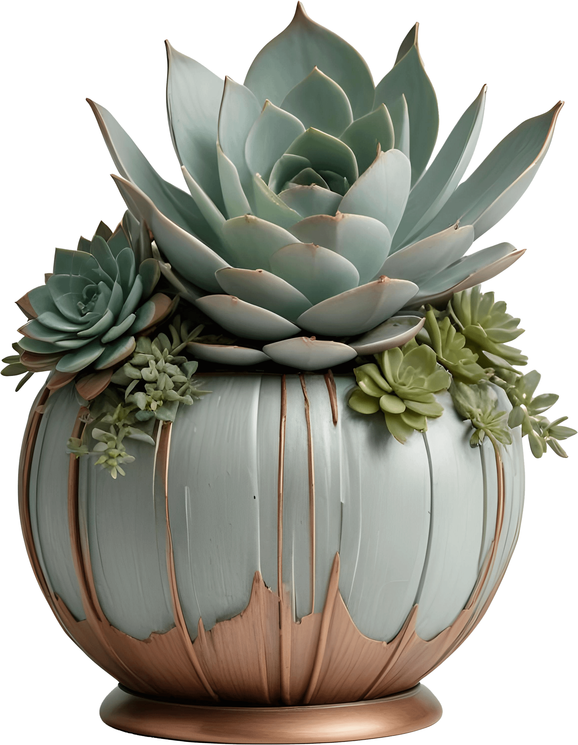 Collection: Gatsby Grace – Art Deco Succulent Arrangement PNG product image (1)
