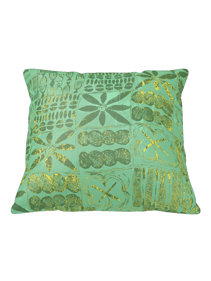 Emerald Green & Gold Textured Throw Pillow | African Arewa Print product image (1)