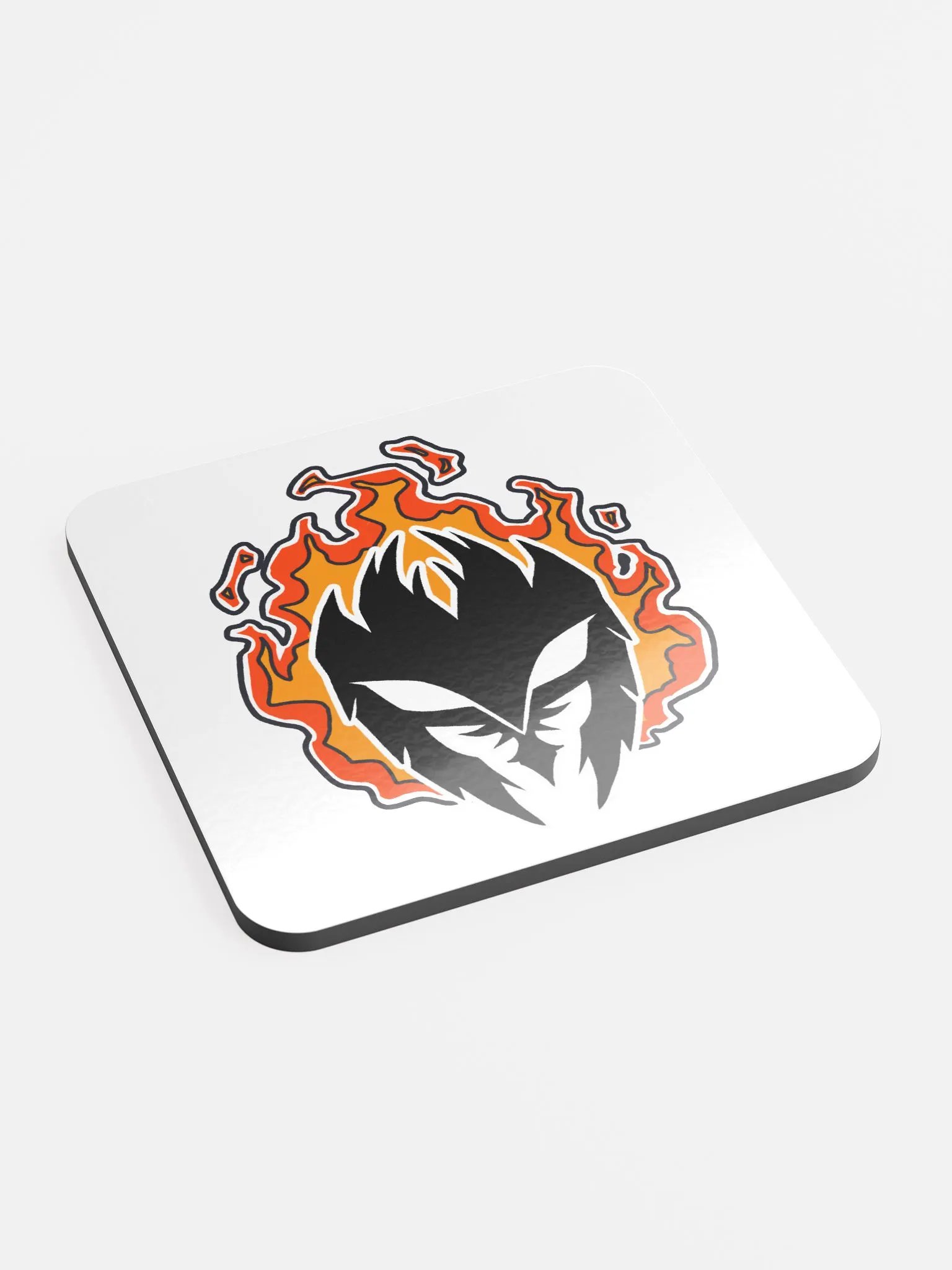 Mask Icon v2 (Black) Coaster (White) product image (2)