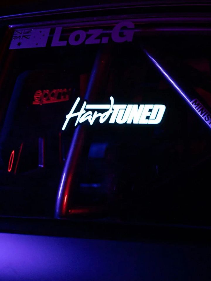 HARD TUNED Digital Logo Sticker – JDM Style Car Decal product image (2)