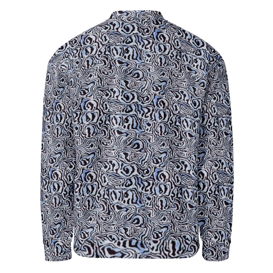 Blue Black Snake Pattern Bomber Jacket product image (2)