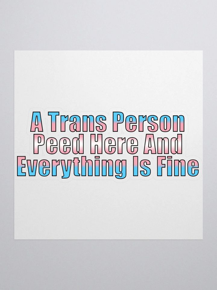 A Trans Person Peed Here Sticker Large Single product image (1)