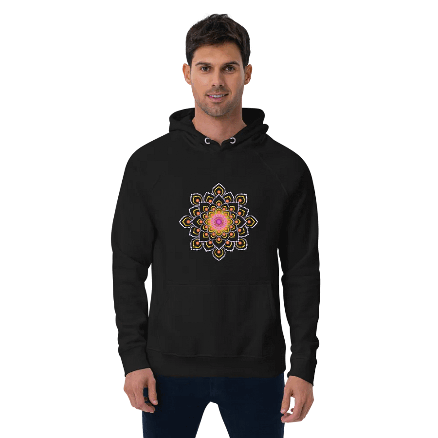 Simple Colorful Dot Mandala Unisex Eco Hoodie product image (12)