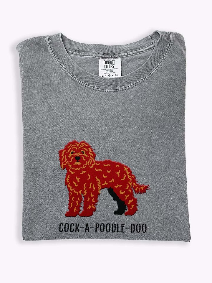 Cock-A-Poodle-Doo T-Shirt(Embroidered) of a Cockapoo(Chocolate) product image (1)