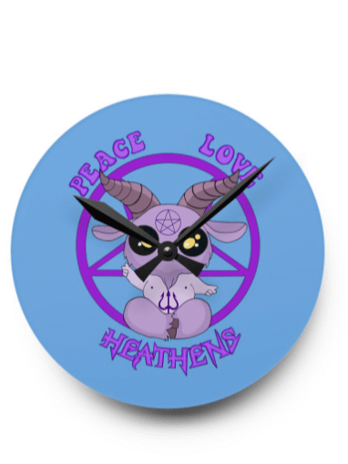 Peace, Love Heathens Wall Clock product image (1)