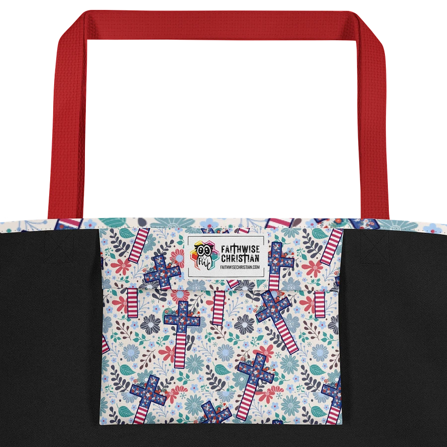 Floral Patriotic Cross Patterned Tote Bag product image (6)