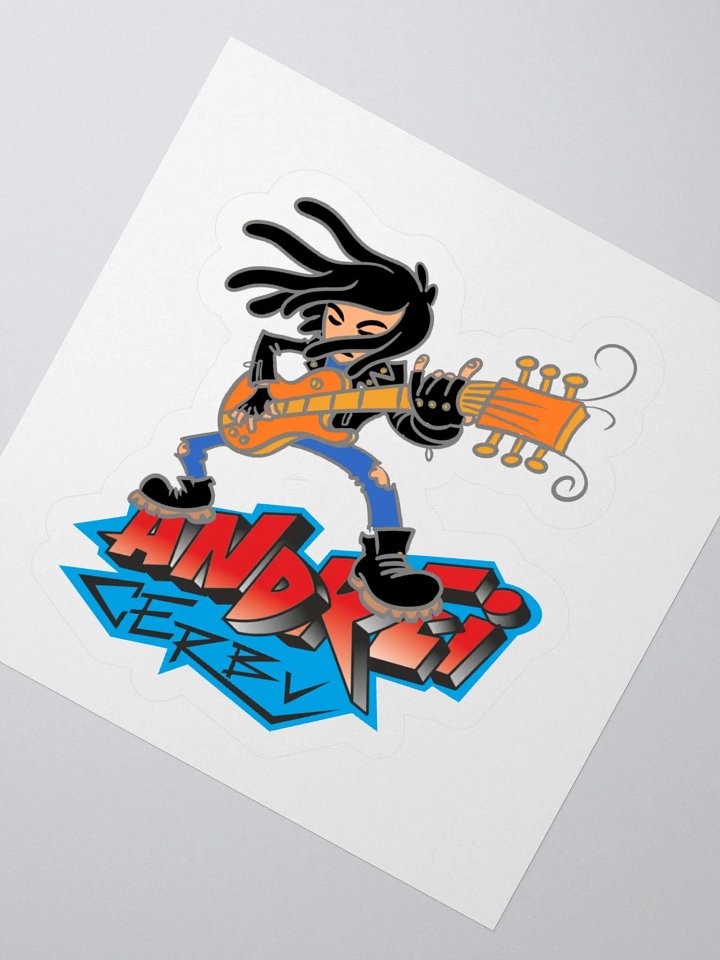 Rockin' Guitarist Kiss Cut Stickers product image (6)
