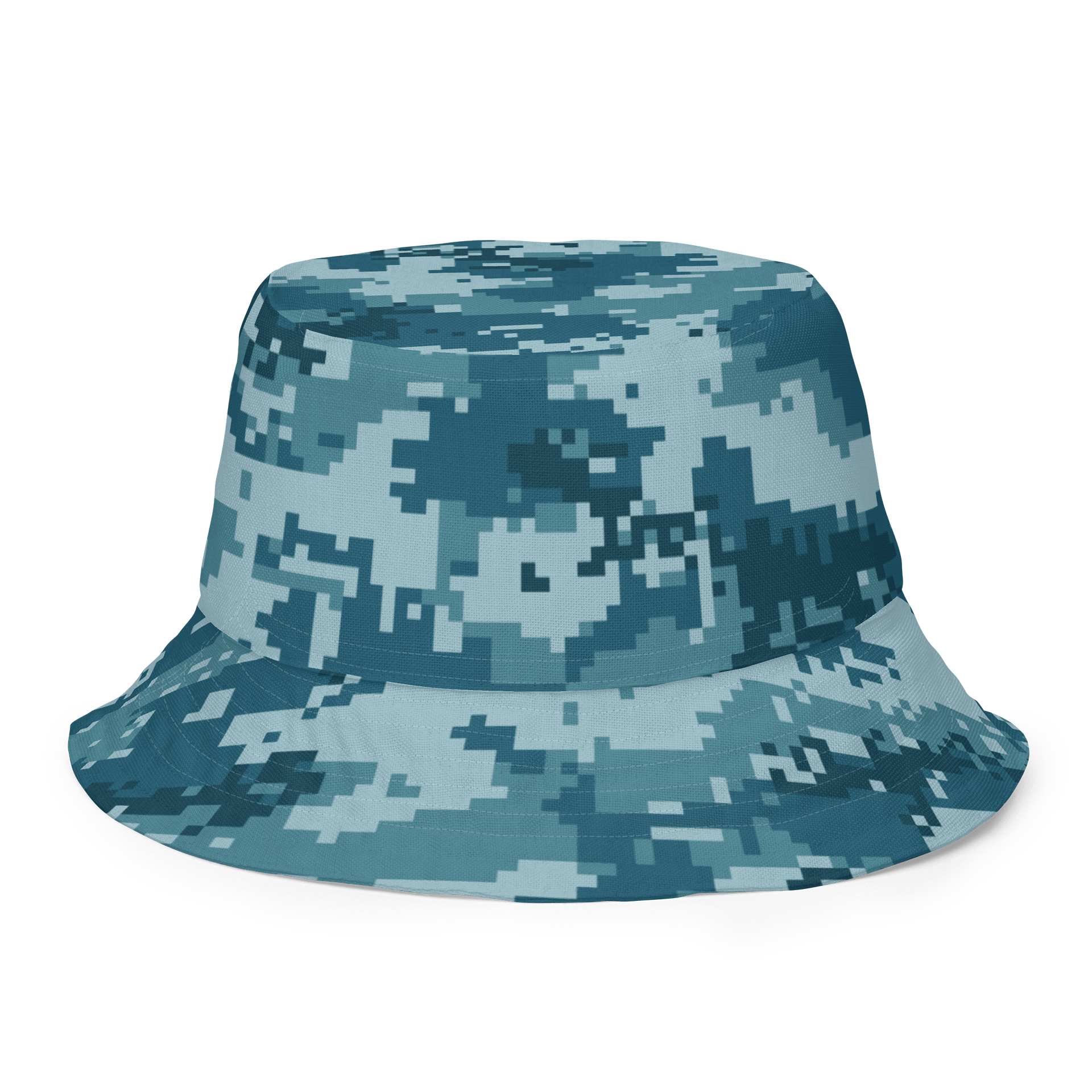 Pixelated Blue and Pink Camo Reversible Bucket Hat product image (8)