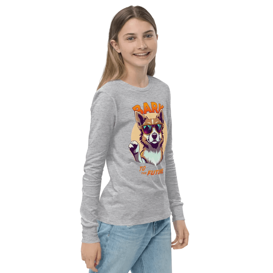 BARK to the Future Dog Youth Long Sleeve Tee Bella+Canvas (Kid's Unisex) product image (23)