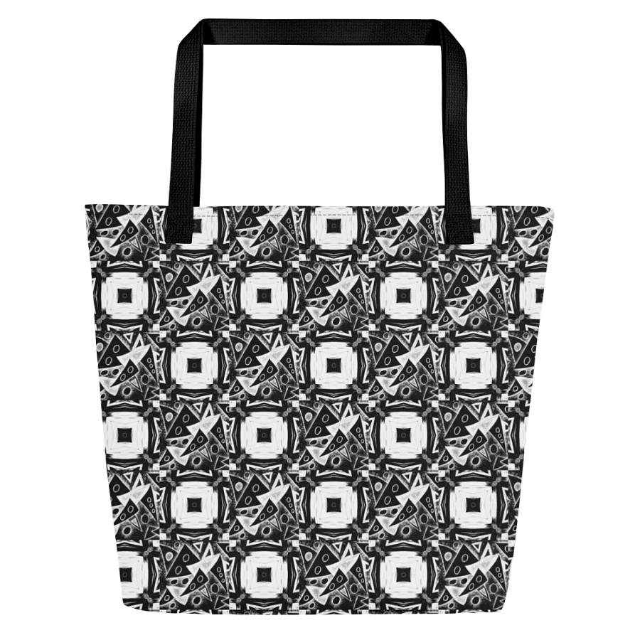 Abstract Monochrome Pattern Shapes and Squares Tote Bag product image (1)