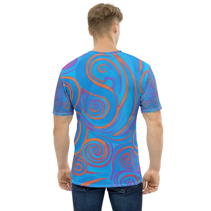 Funky Blue Dreams Liquid Tie-Dye Men's T-shirt product image (2)