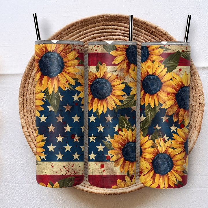 Patriotic 20 oz skinny tumbler design - free design product image (1)