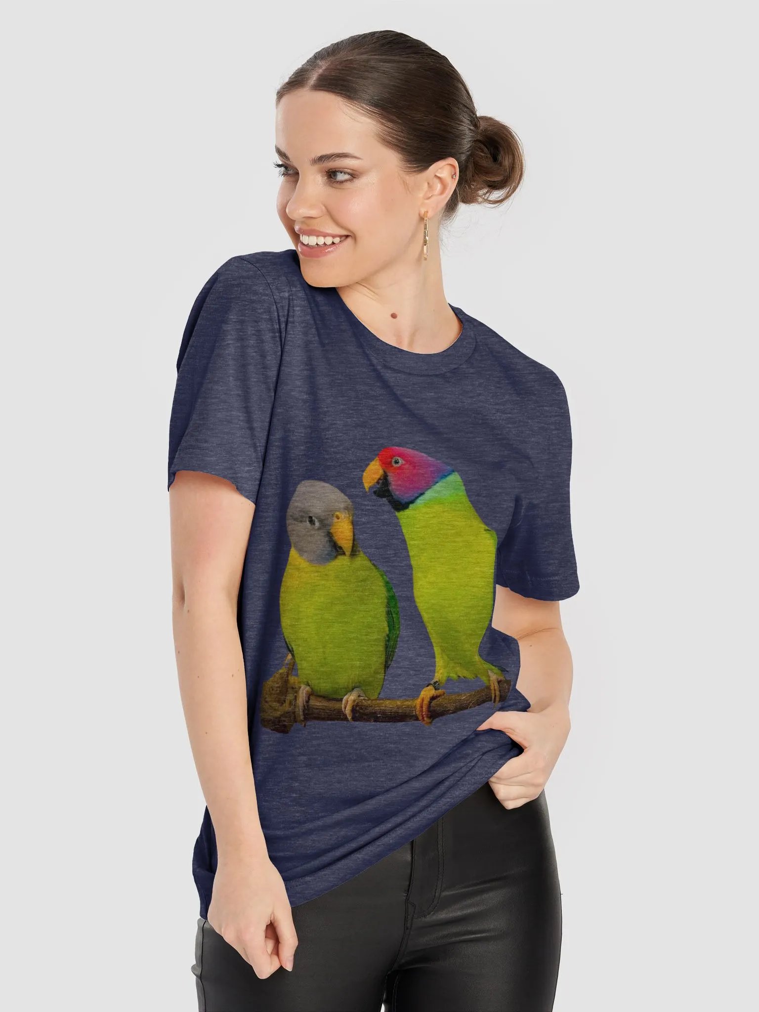 Vibrant Plumheaded Parakeets Unisex T-Shirt product image (6)