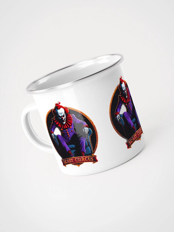 Scary Circus, creepy clown, enamel campfire mug product image (1)