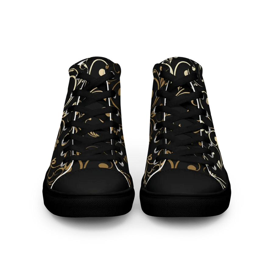 Golden Swirls Womens High Top Canvas Shoes product image (4)