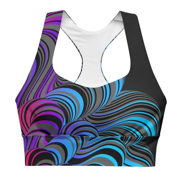 Psychadelic Swirl Longline Sports Bra product image (1)