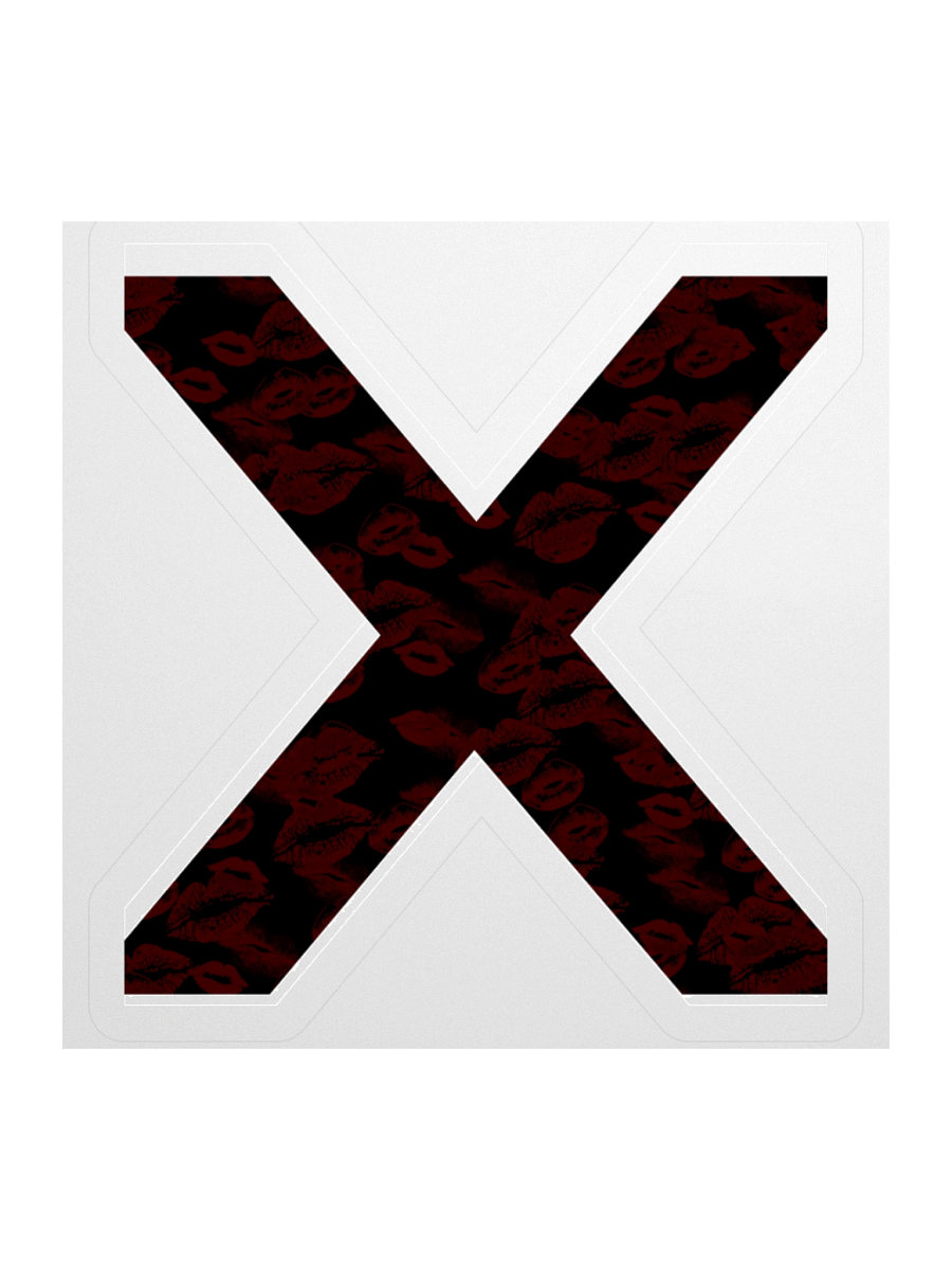 Black X Subtle Red Lipstick Kisses | Kiss-cut Sticker product image (1)