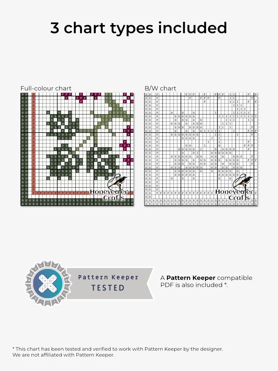 Wild Roses: Abstract Cross Stitch Pattern PDF product image (2)