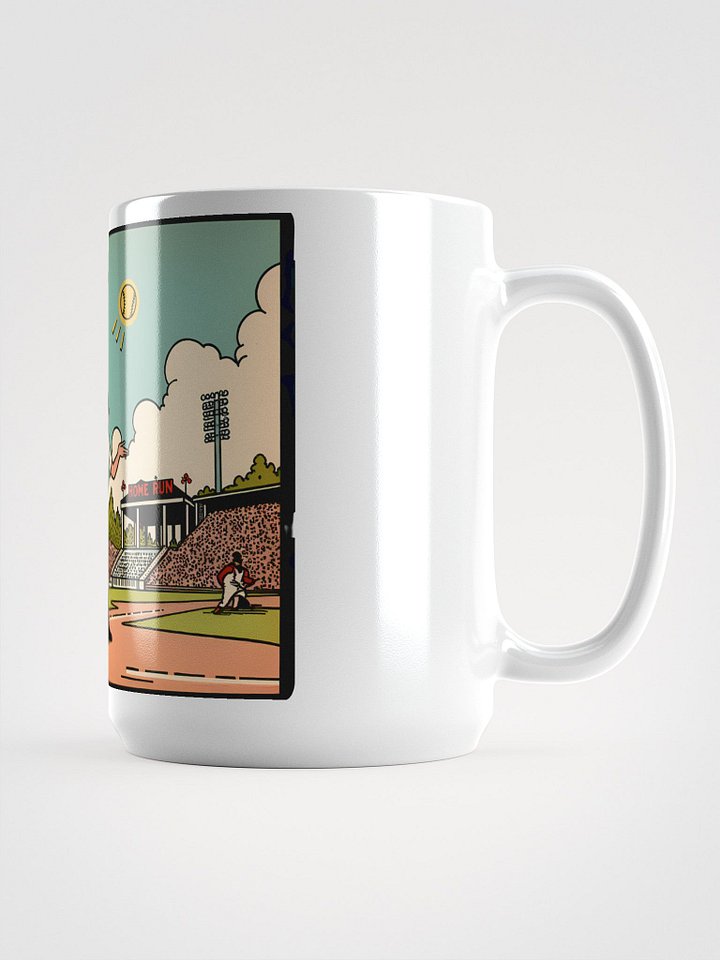Vintage Baseball Card: Retro Home Run Scene Glossy Mug product image (1)