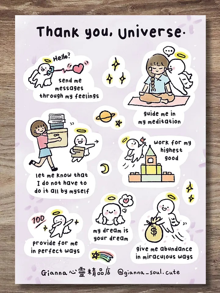 Thank you Universe | Positivity Sticker Sheet product image (1)