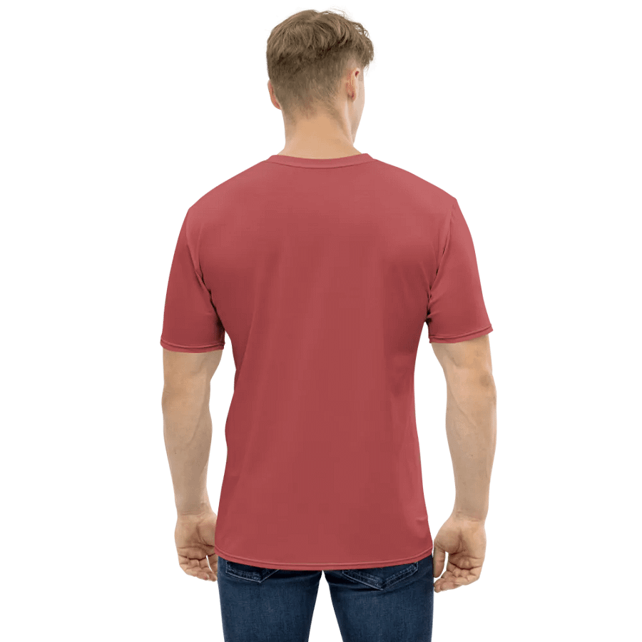 Plain Brick Red Soft Summer Men's Crewneck Polyester Heavyweight Premium T-Shirt by Treasure Pie product image (3)