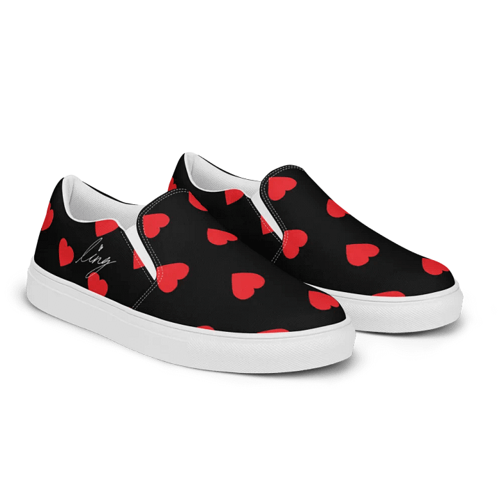 Lingling Kwong Women's Slip-On Shoes (Black & Red) product image (2)
