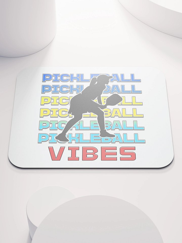 Pickleball Vibes Line Female Vibrant Mouse Pad product image (1)