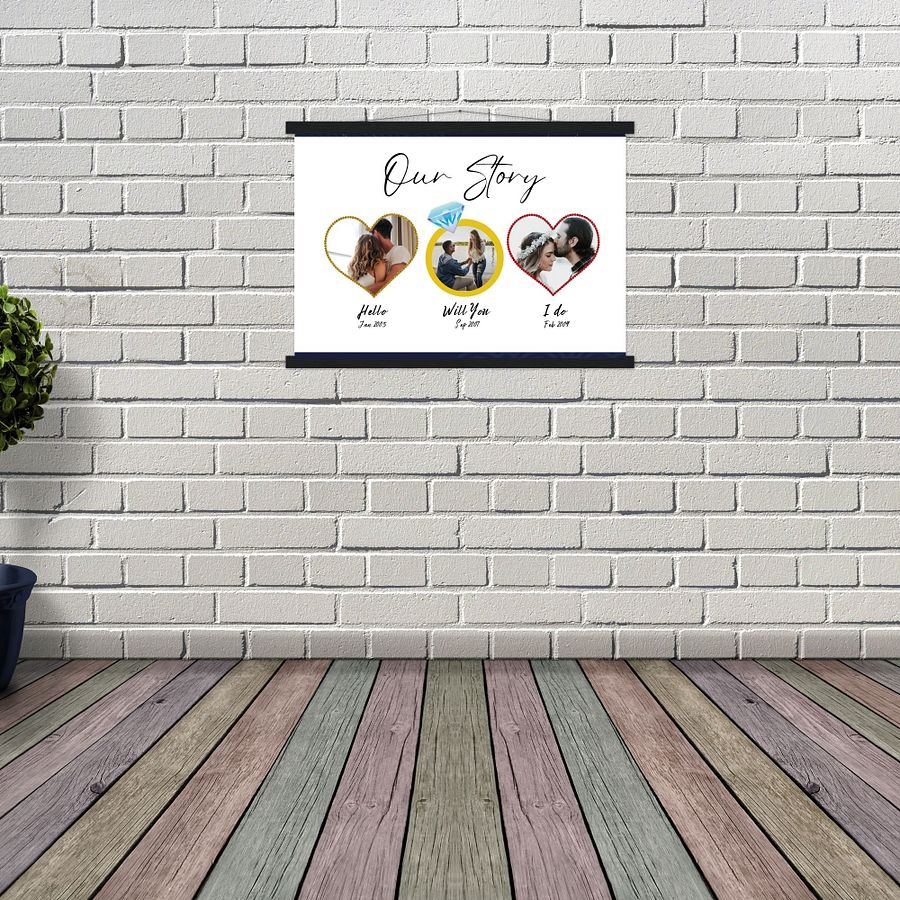 Our Story, Hello will you i do, anniversary wedding gift idea, Canva Template product image (6)