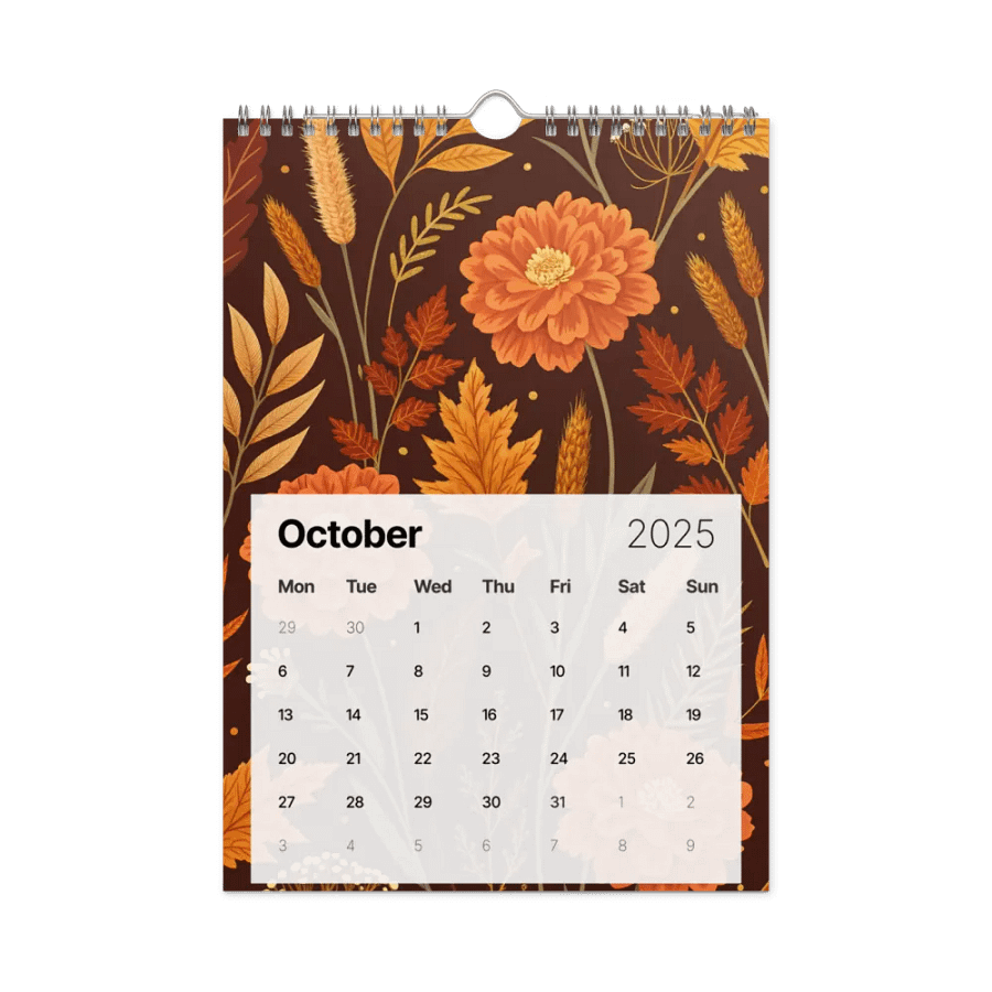 SEAMLESS FLORAL PATTERN WALL CALENDAR 2025 product image (12)