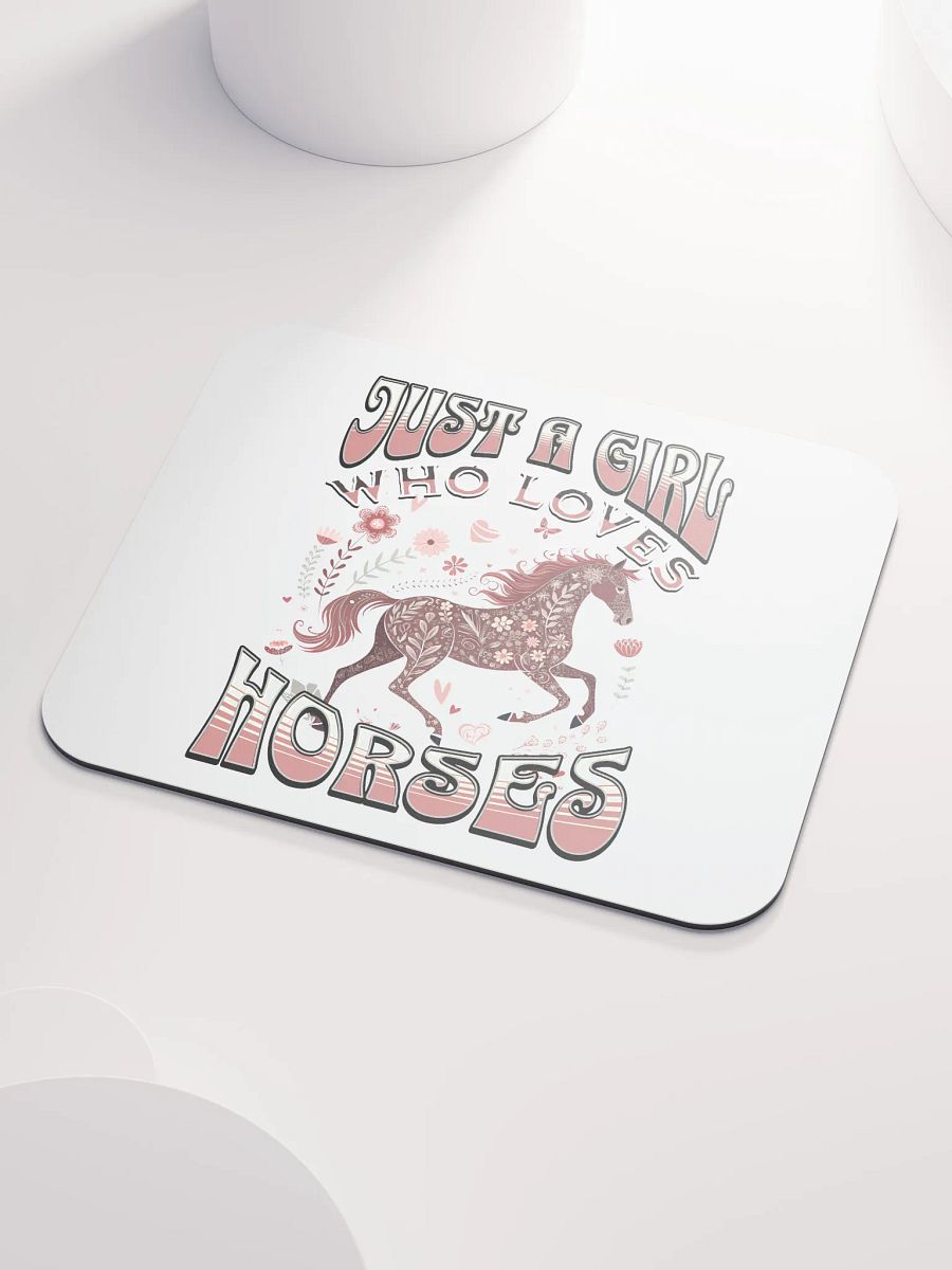 Just A Girl Who Loves Horses Floral Mouse Pad product image (3)