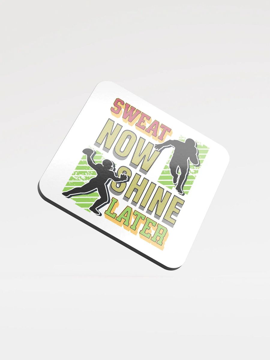 Sweat Now Shine Later Football Cork Coaster Set product image (2)