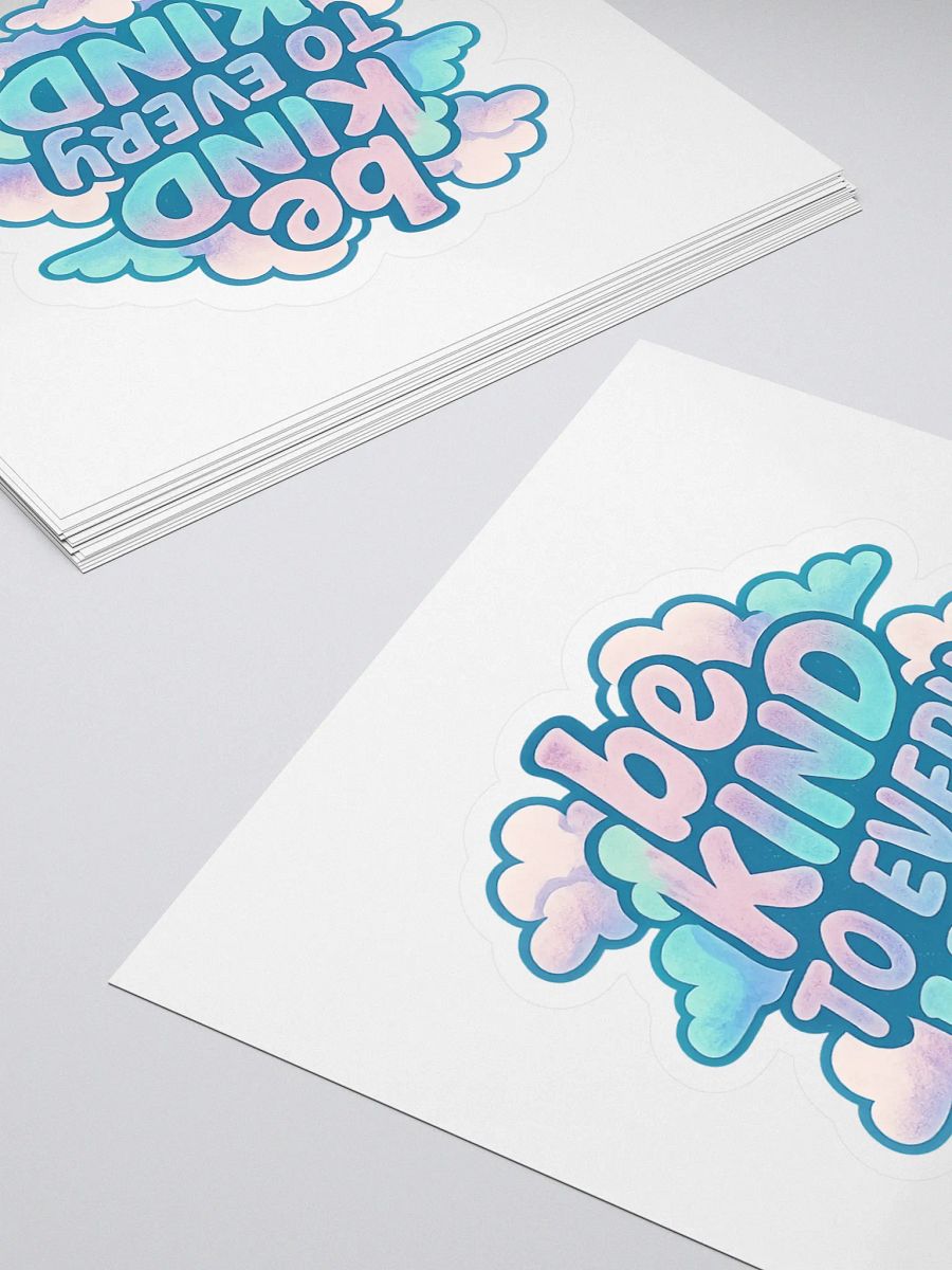 Be Kind to Every Kind Sticker – Pastel Cloud Aesthetic Kindness Quote Decal for Laptops, Water Bottles, Journals | 4" x 4" Decal product image (4)