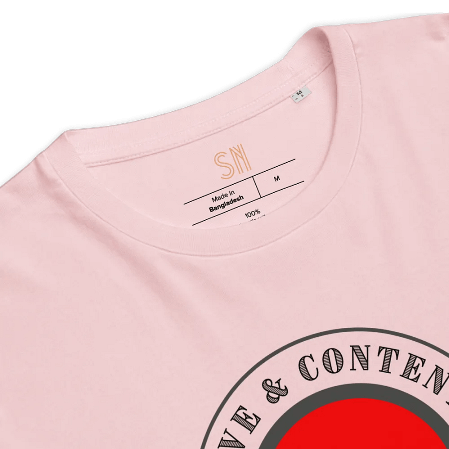 Love & Content Play Button Organic T-Shirt product image (50)